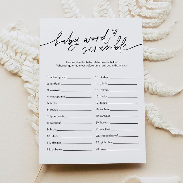 EVERLEIGEN Baby Word Scramble Game Card Einladung (Von Creator hochgeladen)