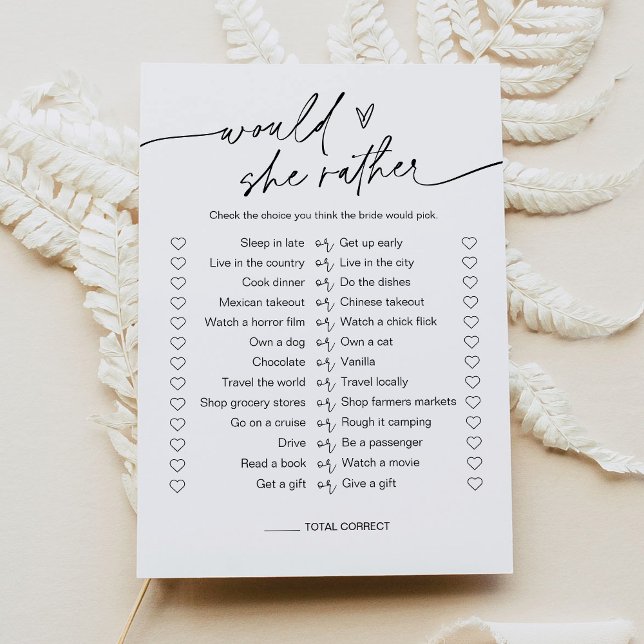 EVERLEIGEN würde sie eher Brautparty Game Card Einladung (Von Creator hochgeladen)