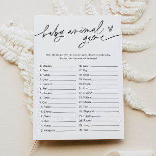 EVERLEIGH Baby Animal Game Minimalistisch Baby Dus Einladung