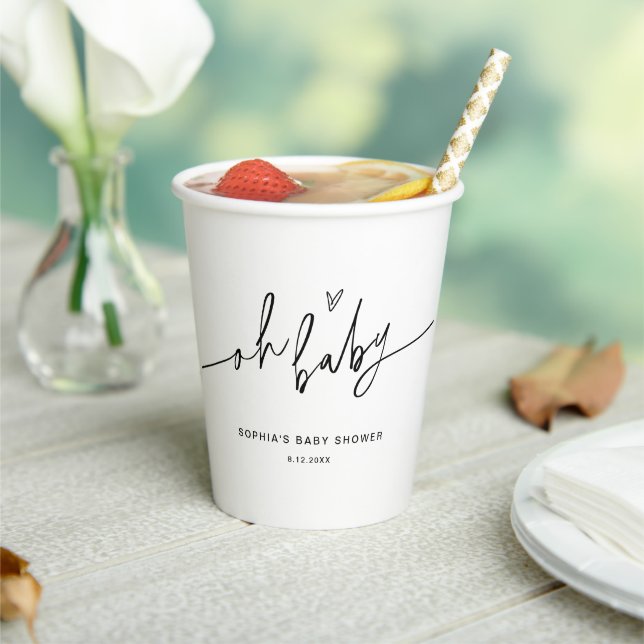 EVERLEIGH Baby Dusche Oh Baby Pappbecher (In Situ)