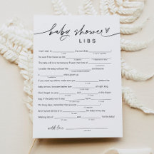 EVERLEIGH Baby Shower Libs, füllen Sie das Leere S