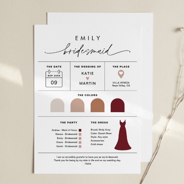 EVERLEIGH Bridesmaid Brautparty Attraktions Info C Einladung (Von Creator hochgeladen)