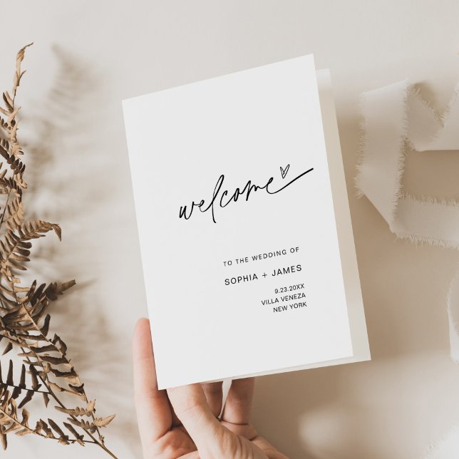 EVERLEIGH Folded Wedding Program, Order of Service Dankeskarte (Von Creator hochgeladen)