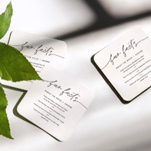 EVERLEIGH Fun Fakten über Braut und Bräutigam (Set Rechteckiger Pappuntersetzer