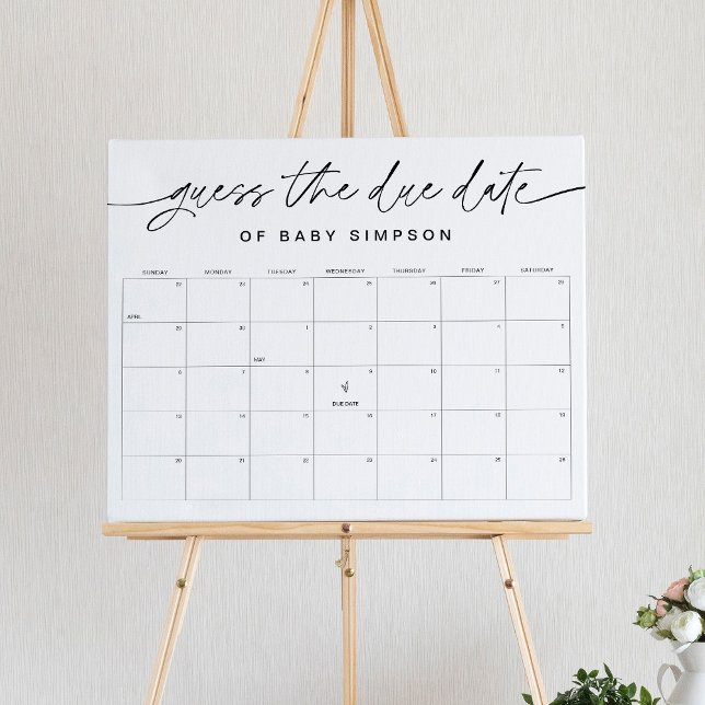 EVERLEIGH Guess Due Date Baby Shower Game 16x20 Poster (Von Creator hochgeladen)