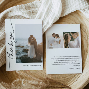 EVERLEIGH Minimalistische Foto Hochzeit Danke Kart Einladung