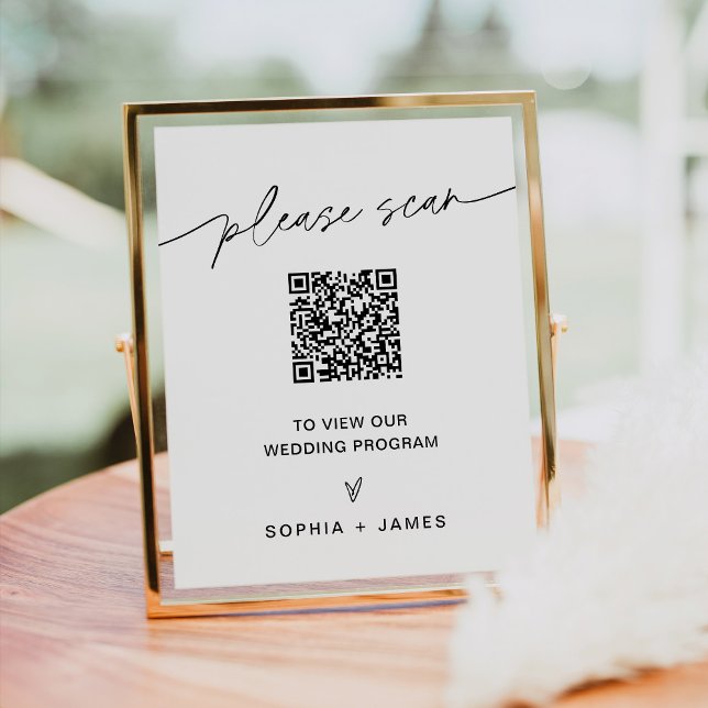 EVERLEIGH QR-Code-Hochzeitsprogramm-Schild Poster (Von Creator hochgeladen)