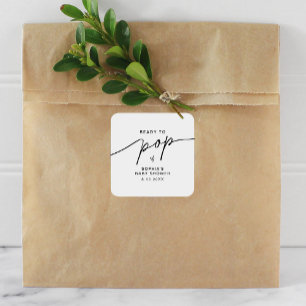 EVERLEIGH ready to Pop Popcorn Gefälligkeitsaufkle Quadratischer Aufkleber