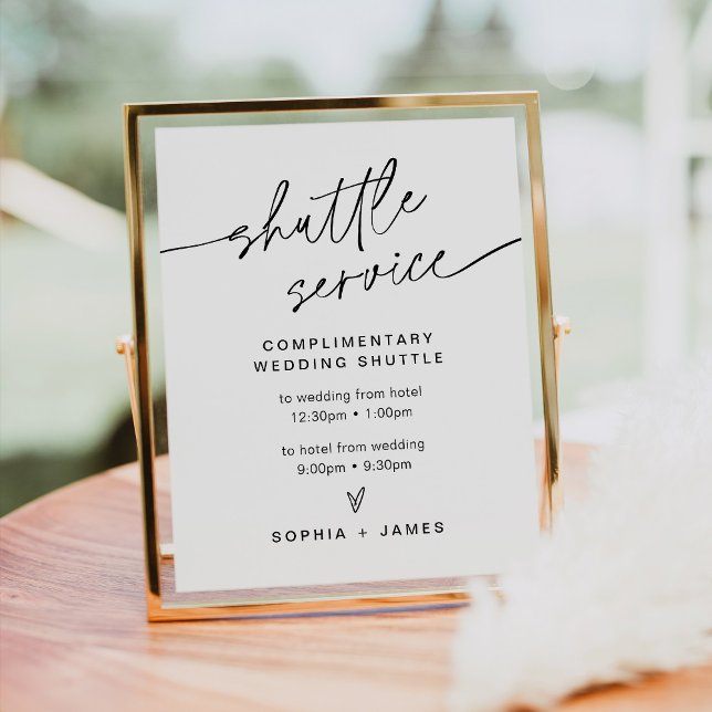 EVERLEIGH Wedding Shuttle Service-Schild Poster (Von Creator hochgeladen)