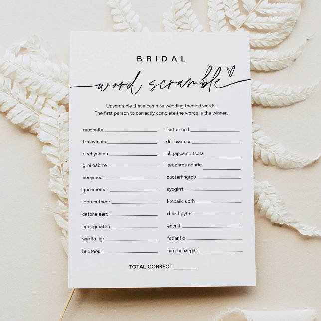 EVERLEIGH Word Scramble Brautparty Game Card Einladung (Von Creator hochgeladen)