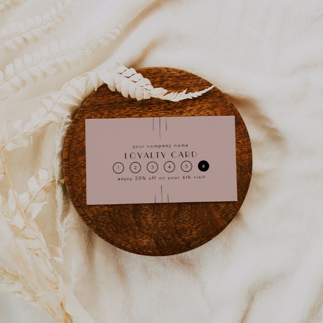 EVERLY Art Deco Blush Pink Business Reward 6 Punch Treuekarte (EVERLY Art Deco Blush Pink Business Reward 6 Punch Loyalty Card)