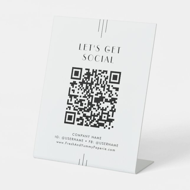 EVERLY Art Deco Business Let's Get Social Media Sockelschild (Vorderseite)