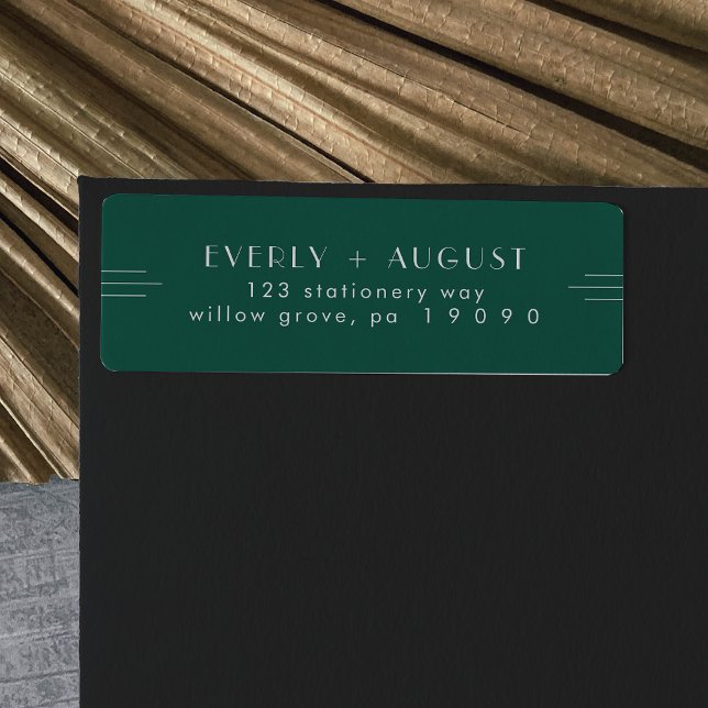 EVERLY Art Deco Emerald Return Address Labels (EVERLY Art Deco Emerald Return Address Labels)