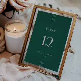 EVERLY Art Deco Emerald Wedding Table Numbers Einladung