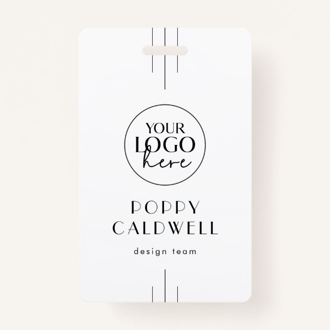 EVERLY Art Deco Logo QR Code Employee ID Card Ausweis (Vorderseite)