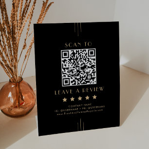 EVERLY Black Gold Business QR-Code Hinterlassen Si Sockelschild