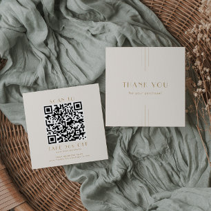 EVERLY Creme und Gold Business QR Code Danke Rabattkarte