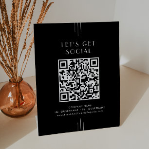 EVERLY Dunkles Schwarzes Business Let's Get Social Sockelschild