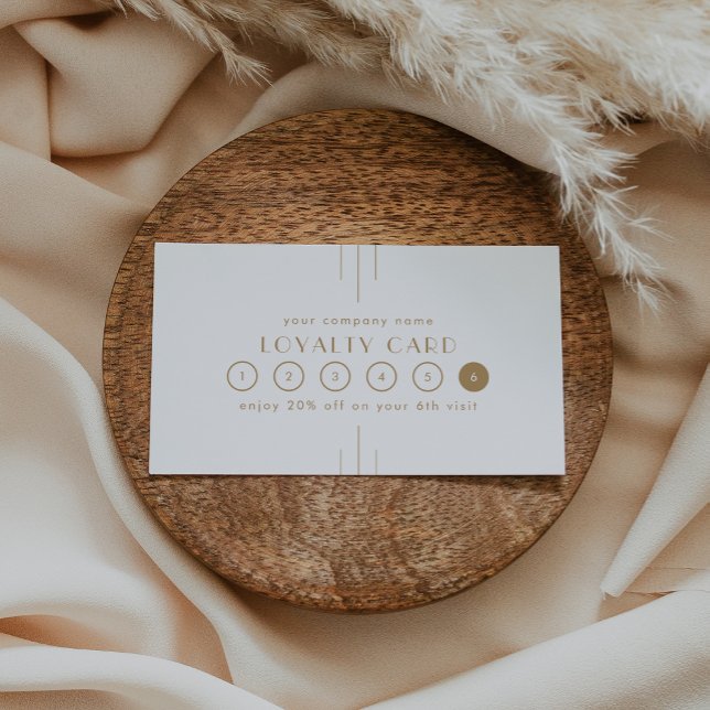 EVERLY Gold Art Deco Business Reward 6 Punch Treuekarte (EVERLY Gold Art Deco Business Reward 6 Punch Loyalty Card)