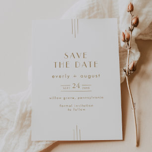 EVERLY Gold Art Deco Einfache geometrische Hochzei Save The Date