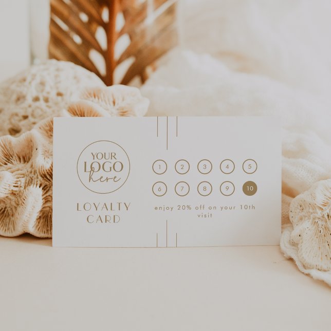 EVERLY Gold Art Deco Logo Business Reward 10 Punch Treuekarte (EVERLY Gold Art Deco Logo Business Reward 10 Punch Loyalty Card)