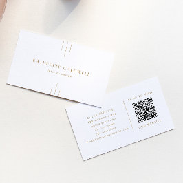 EVERLY Gold Art Deco Simple Geometric QR Code Visitenkarte