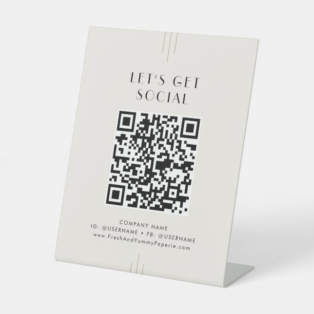 EVERLY Ivory Black Business Let's Get Social Media Sockelschild (Vorderseite)