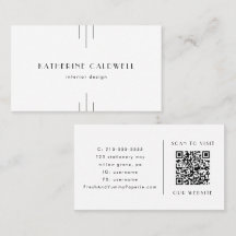 EVERLY Minimalist Art Deco White and Black QR Code