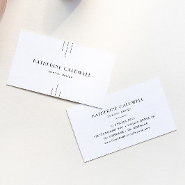 EVERLY Minimalist Art Deco White and Black Visitenkarte