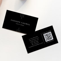 EVERLY Moderne Art Deco Schwarz-Weiß-QR-Code