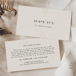 EVERLY Retro Art Deco Ivory Gold Black Thank You Visitenkarte