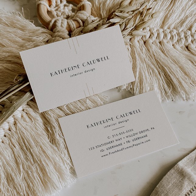 EVERLY Retro Art Deco Ivory Gold Black Visitenkarte (EVERLY Retro Art Deco Ivory Gold Black Business Card)