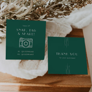EVERLY Smaragdgrün Social Media Snap Share Danke Quadratische Visitenkarte