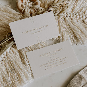 EVERLY Vintage Art Deco Creme und Gold Visitenkarte