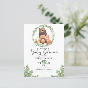 EVERLY Wald-Baby Shower Wasserfarbe Wald Feiertagspostkarte