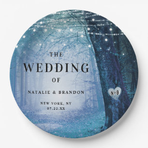 Evermore   Bezauberter Fairy Forest   Blue Wedding Pappteller