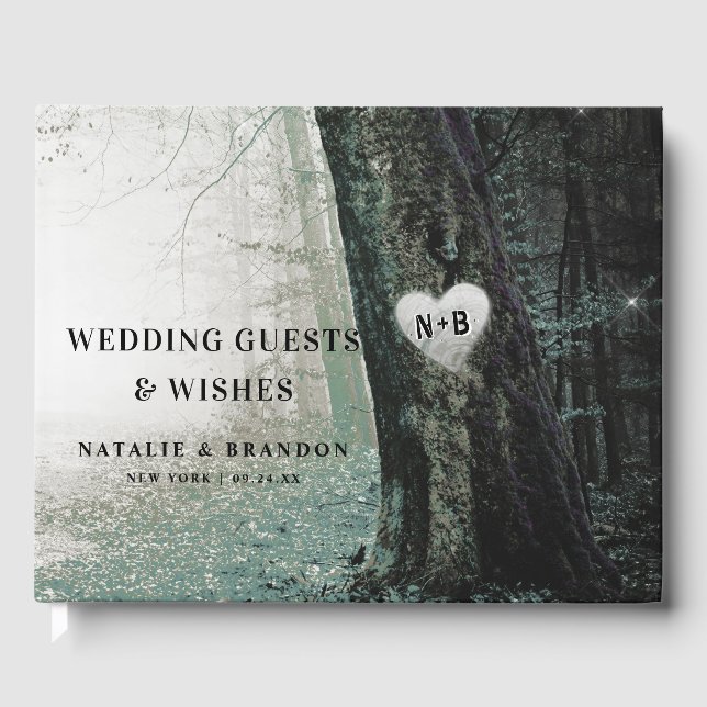 Evermore | Bezauberter Fairy Forest | Moss Wedding Gästebuch (Vorderseite)
