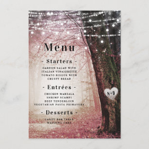 Evermore Bezauberter Fairy Forest Rosa Abendes Menükarte