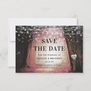 Evermore   Bezauberter Fairy Forest   Rosa Hochzei Save The Date