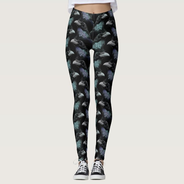 Evermore Gothic Raven Conspiracy Trading Goth Must Leggings (Vorderseite)