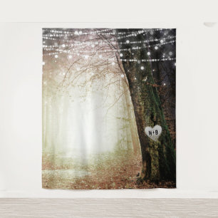 Evermore Hintergrund des verzauberten Waldhochze Wandteppich