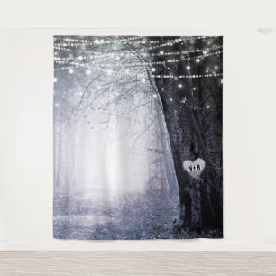 Evermore Hintergrund des verzauberten Waldhochze Wandteppich