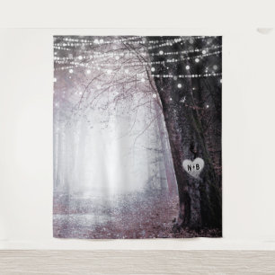 Evermore   Verzauberter Wald Hochzeits-Fotohinterg Wandteppich