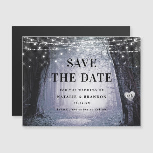 Evermore   Verzauberter Wald Save the Date Lila Magneteinladung