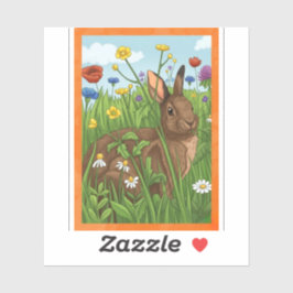 Every Bunny Loves Flowers Aufkleber