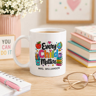 Every Child Matters Monogram Lehrer Kaffeetasse