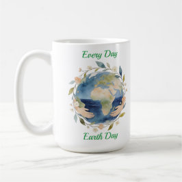 Every Day Earth Day Floral Globe With Hands Kaffeetasse