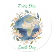 Every Day Earth Day Floral Globe With Hands