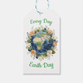 Every Day Earth Day Floral Wreath Earth Geschenkanhänger