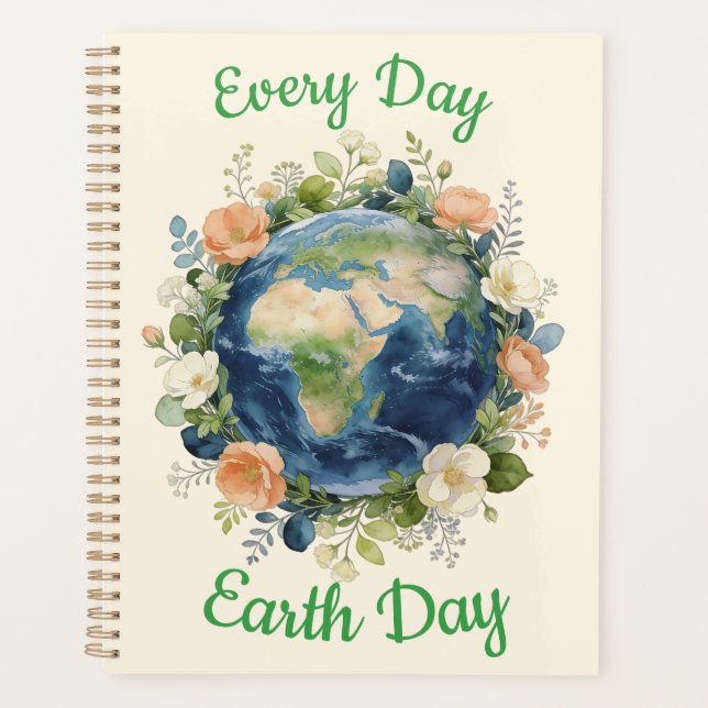 Every Day Earth Day Floral Wreath Earth Planer (Vorderseite)